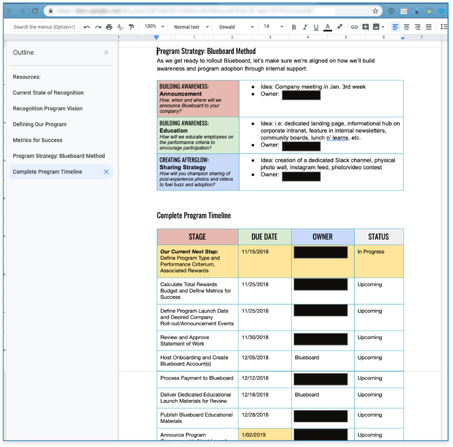 Value summary example in letter format